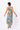 Detail of floral multicolor Kate Reversible Lattice Back Midi Dress handmade lattice finish
