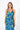 Side view of floral multicolor green blue Laura Empire Waist Maxi Dress fluid drape relaxed fit coastal