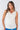 Close-up of silky-soft knit on cream off-white Dakota Cowl Neck Sleeveless Knit Top cowl neck draped finish