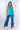 Front view of turquoise Dakota Cowl Neck Sleeveless Knit Top relaxed silhouette easy fit coastal