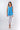 Front view of blue tie-dye Simone Sleeveless Draped Knit Top relaxed silhouette easy fit coastal