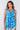 Close-up of silky-soft knit on blue tie-dye Simone Sleeveless Draped Knit Top artisanal tie-dye finish
