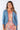 Close-up of silky-soft knit on blue Meagan 46115 Sleeve Knit Shrug smooth texture open front finish