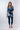 Front view of navy Lena Ankle-Length Knit Legging streamlined shape easy fit coastal