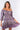 Close-up of super-soft rayon on floral pink Grace Convertible Off-Shoulder 46115 Sleeve Ruffle Dress print varies