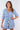 Close-up of super-soft rayon on white geometric blue Juliette Romper With Drawstring Waist print placement varies