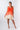 Front view of dip-dye red orange Stella Above-Knee Swing Dress shift silhouette relaxed fit resort
