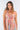 Close-up of super-soft rayon on multicolor warm pastels Stella Above-Knee Swing Dress print placement varies
