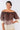 Close-up of super-soft rayon on brown rose gold Amber Convertible Off-Shoulder Ruffle Mini Dress hand-dipped ombre finish