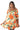 Close-up of super-soft rayon on floral multicolor Amber Convertible Off-Shoulder Ruffle Mini Dress print placement varies