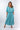 Front view of turquoise Ella Wide-Leg Ankle Pants With Pockets relaxed wide-leg silhouette easy fit resort