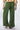Back detail of olive green Camilla Flowy Mock Wrap Pants super-soft rayon mock wrap finish