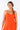 Close-up of super-soft rayon on dip-dye red orange Bella Hand-Beaded Neck Line Maxi Dress hand-beaded neckline detail