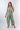 Front view of floral mint Chloe V-Neck Jump Suit With Pockets one-piece silhouette relaxed fit resort