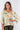 Close-up of super-soft rayon on multicolor Lily V-Neck 46115 Sleeve Ruffle Top tropical print ruffle finish