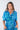 Close-up of super-soft rayon on blue green tie-dye Greta Short Sleeve Maxi Dress With Pockets artisanal tie-dye