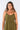Close-up of super-soft rayon on multicolor dip-dye green beige Laura Empire Waist Maxi Dress artisanal finish
