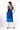 Back view of blue Abbey Deep V-Neck Maxi Dress fluid drape relaxed fit shore to sunset