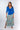 Front view of floral multicolor Chelsea Maxi Skirt With Slits relaxed maxi silhouette easy fit resort