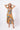 Front view of floral multicolor yellow Kate Reversible Lattice Back Midi Dress relaxed silhouette resort