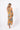 Detail of floral multicolor yellow Kate Reversible Lattice Back Midi Dress handmade lattice finish