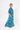 Side view of floral multicolor green blue Tess Button Front Maxi Tunic Dress fluid drape coastal