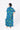 Back view of floral multicolor green blue Tess Button Front Maxi Tunic Dress maxi silhouette resort