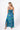 Detail of floral multicolor green blue Laura Empire Waist Maxi Dress super-soft rayon empire waist finish