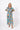 Front view of floral multicolor Tess Button Front Maxi Tunic Dress maxi silhouette relaxed fit resort
