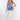Front view of blue cool-toned multicolor Emily V-Neck Knit Tank Top relaxed silhouette easy fit resort