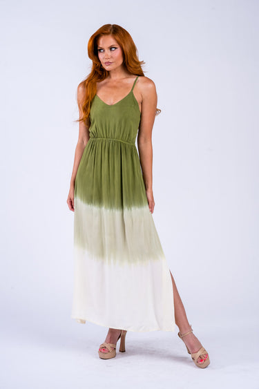 Laura Empire Waist Maxi Dress With Slits and Adjustable Straps