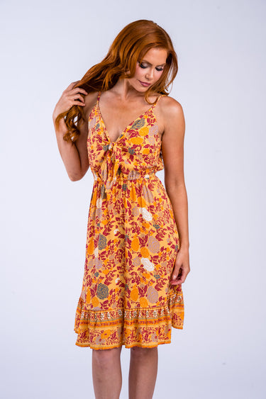 Olivia Tie-Front Ruffle Dress