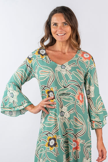 Mila V-Neck Ruffle Dress