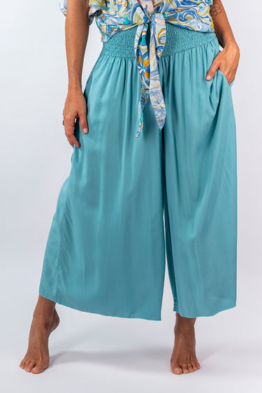 Ella Wide-Leg Ankle Pants With Pockets