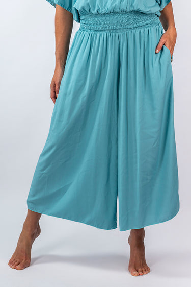 Ella Wide-Leg Ankle Pants With Pockets