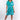 Front view of green tie-dye blue Scarlet Short Sleeve Dress With Pockets shift silhouette relaxed fit resort