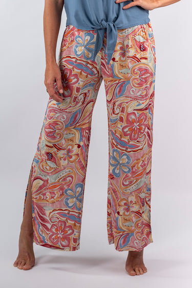 Nina Straight Leg Pants With Slits